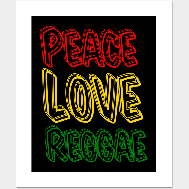 Peace, Love, Good Vibes, Reggae Wall Art by alzo